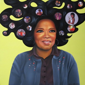 Portrait of Oprah Winfrey, painted by Bonnie Gloris as a commission from life-coach Russell Terry.
